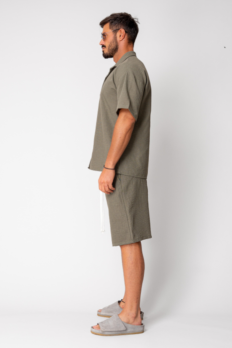 Set Rivolo Short sleeve shirt and short pants Dark Olive [3]