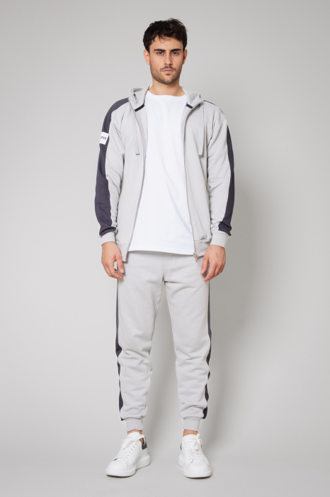 Set Rock Duo hanorac cu fermoar si pantalon conic Grey [3]