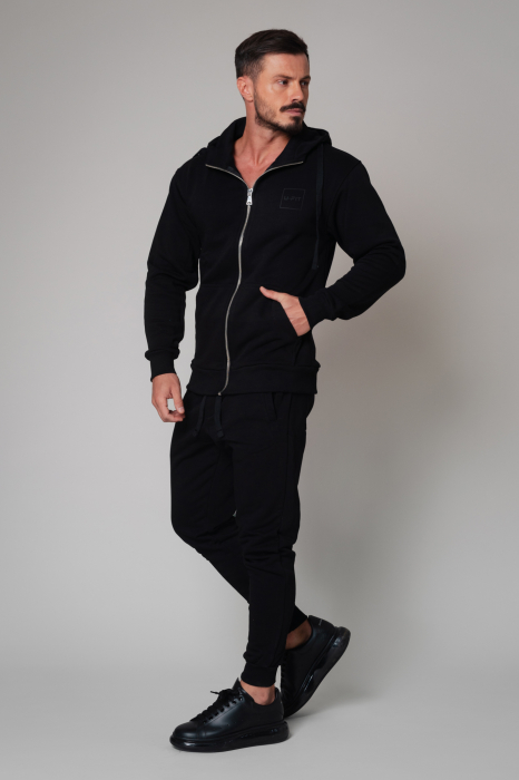 Set Rock hanorac cu fermoar si pantalon conic New Black [2]