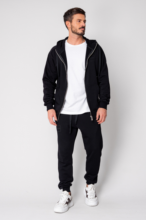 Set Rock hanorac cu fermoar si pantalon conic New Black [2]