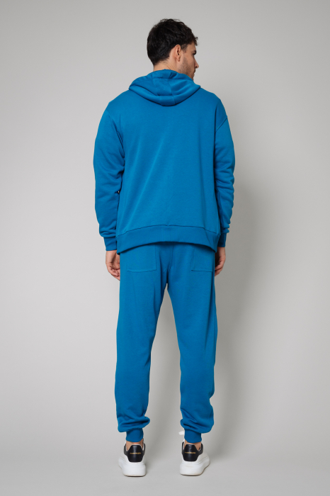 Set Rock hoodie with zipp and tapered pants Peacock Blue [3]