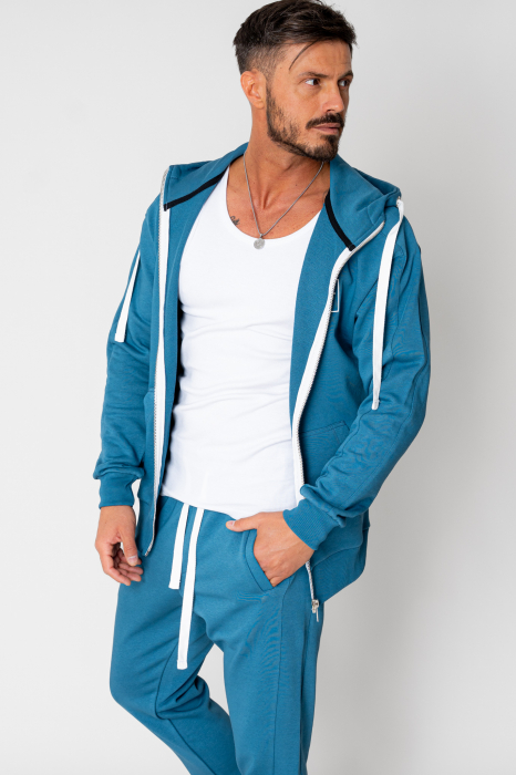 Set Rock hanorac cu fermoar si pantalon conic Blue [5]