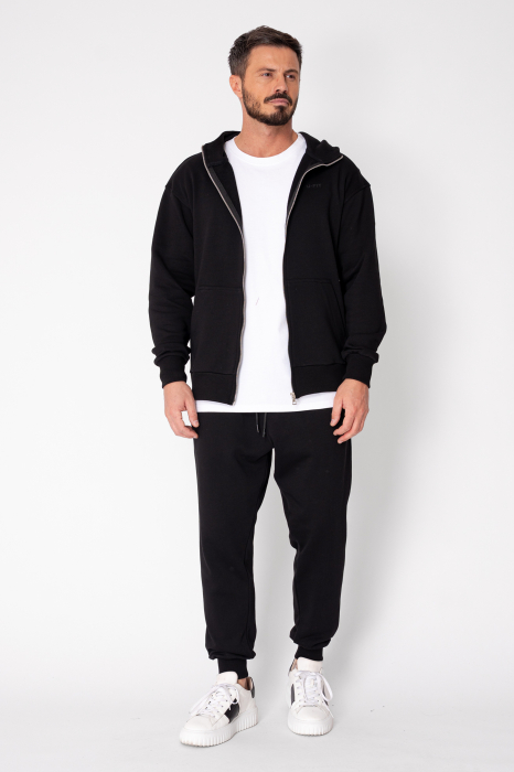 Set Roll hanorac cu fermoar si pantalon conic Black [2]