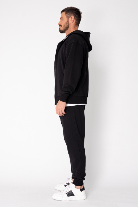 Set Roll hanorac cu fermoar si pantalon conic Black [3]
