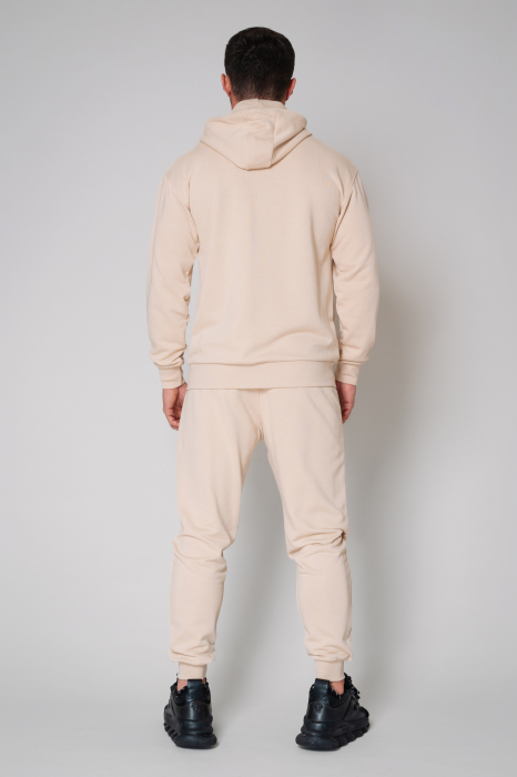 Set Roll Hoody with zipper and Tapered pants Light Beige [3]
