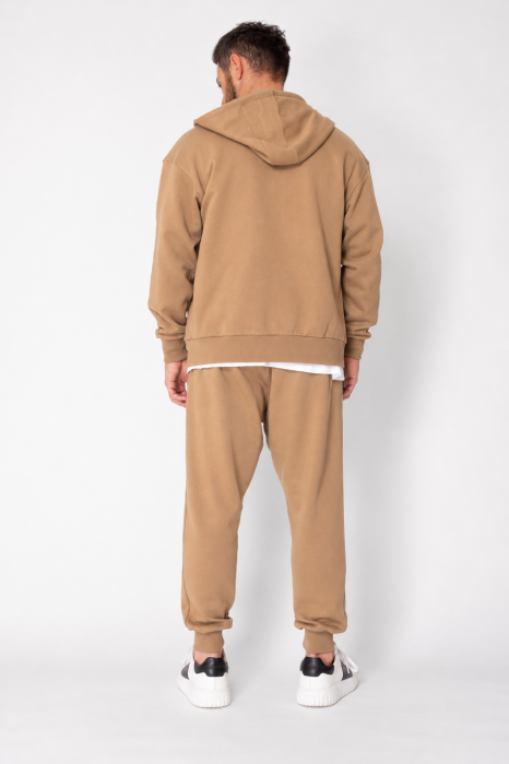 Set Roll hanorac cu fermoar si pantalon conic Cappuccino [3]