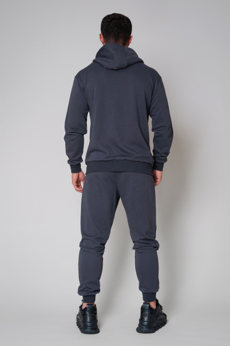 Set Roll hanorac cu fermoar si pantalon conic Grey Anthracite [3]