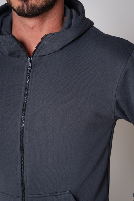 Set Roll hanorac cu fermoar si pantalon conic Grey Anthracite [4]