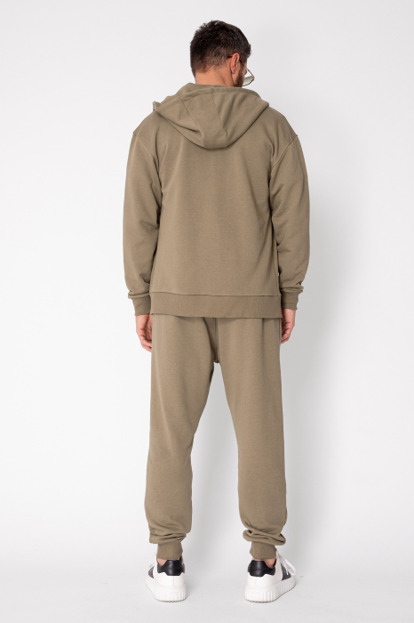 Set Roll hanorac cu fermoar si pantalon conic Khaki [4]