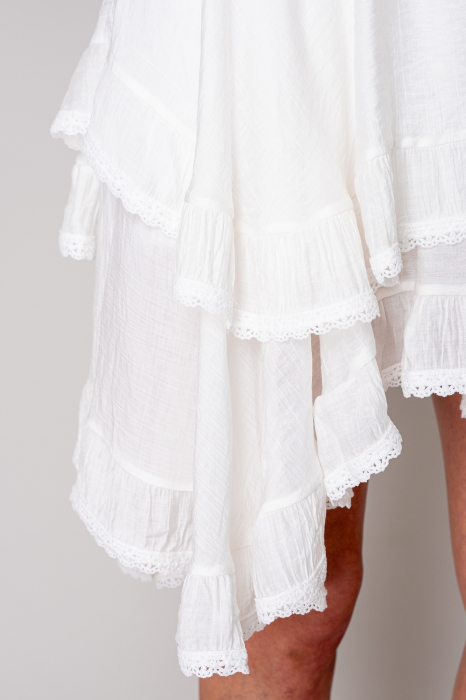 White asymmetric short skirt [6]