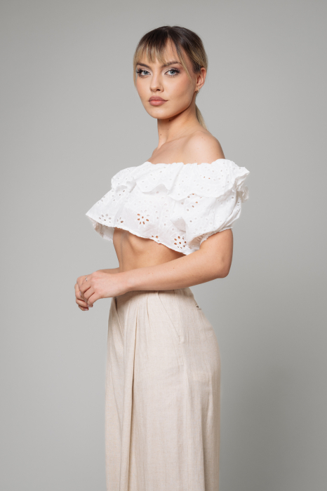 Short top with bare shoulders White [2]