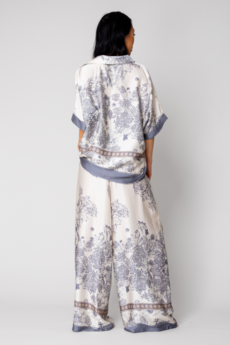 Set Shells Blouse and long pants in Off White/Grey silk mix [4]