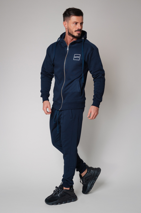 Set Square Hoody with zipper and Tapered pants Navy [2]