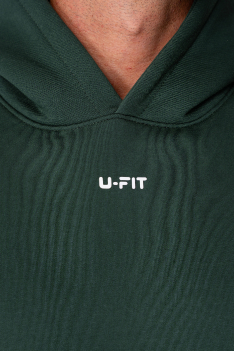 Street Winter sweatshirt and straight pants set Bottle Green [5]