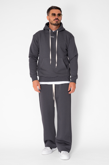 Street Winter sweatshirt and straight pants set Grey Anthracite [4]