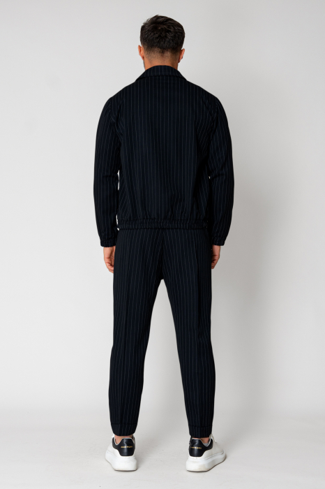 Set Caruso Stripes Jacket with zipper and long pants Black [4]