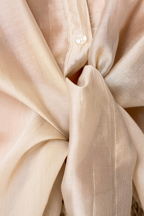 Set Summer Shells camasa si Pantalon lung din mix matase Beige [4]