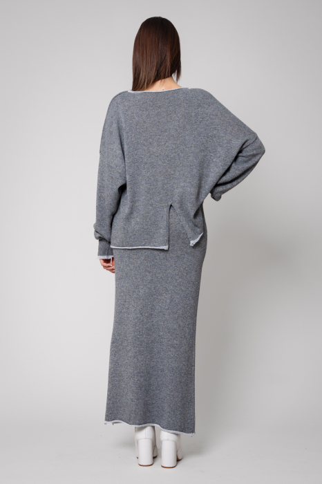 Sylvie Set Sweater and Skirt wool and cashmere Grey [3]