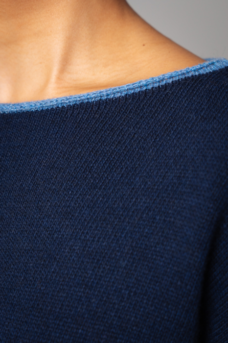 Set Sylvie cu fusta mix lana si casmir Navy [5]