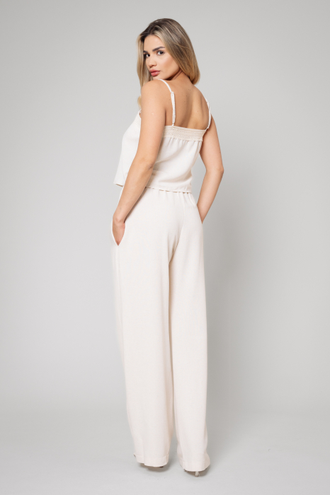 Set Top with straps and long trousers IN Cream [3]