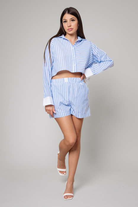 Set Shirt Oversized and short pants Blue/White [2]