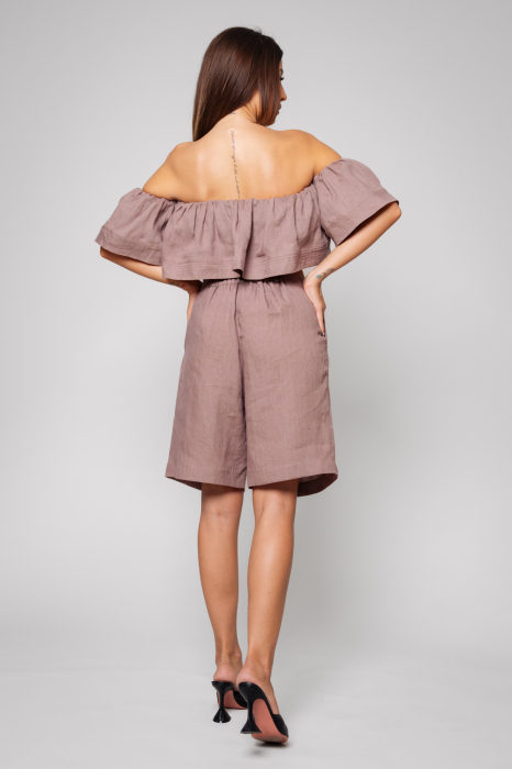 Set Top si Pantalon scurt din 100% IN Taupe [3]