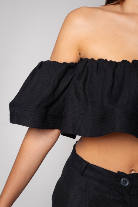 Set Top si Pantalon scurt din 100% IN Black [3]