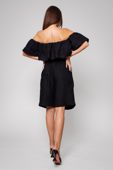 Set Top si Pantalon scurt din 100% IN Black [2]