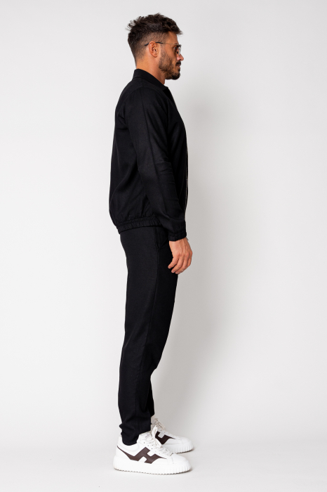 Set Toscano Jacheta cu fermoar si pantalon lung Black [3]