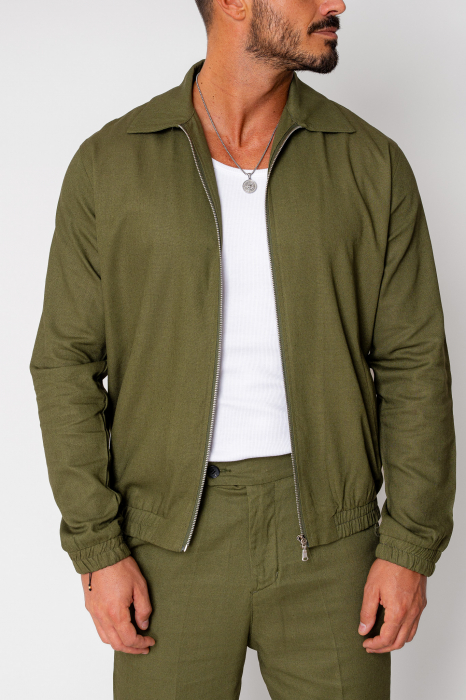 Toscano Set Zippered Jacket and Long Trousers Kaki [5]