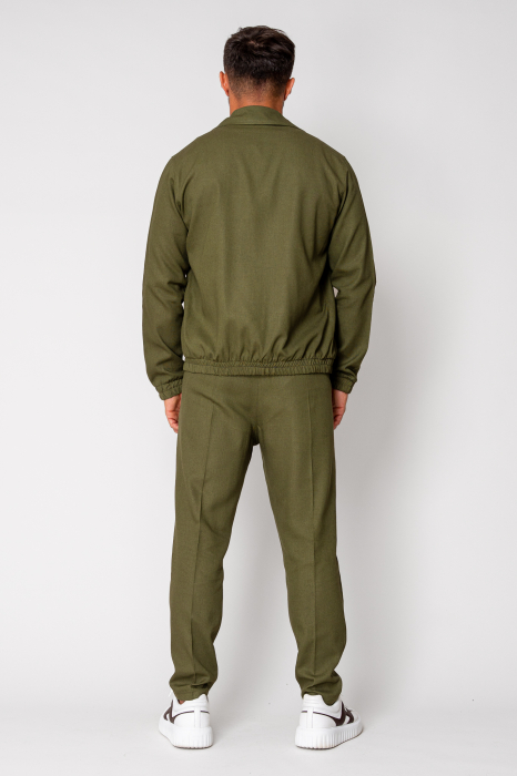 Toscano Set Zippered Jacket and Long Trousers Kaki [4]