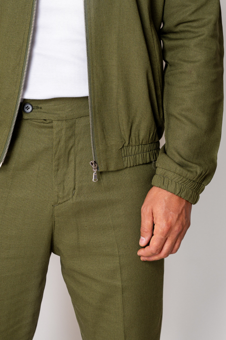 Toscano Set Zippered Jacket and Long Trousers Kaki [6]