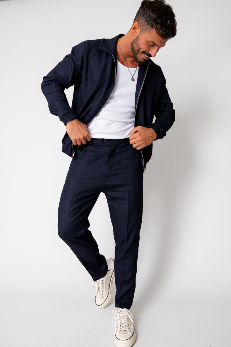 Set Toscano Jacheta cu fermoar si pantalon lung Navy [2]