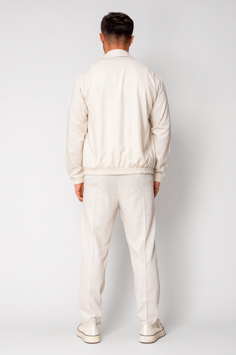 Set Toscano Jacheta cu fermoar si pantalon lung Cream [4]