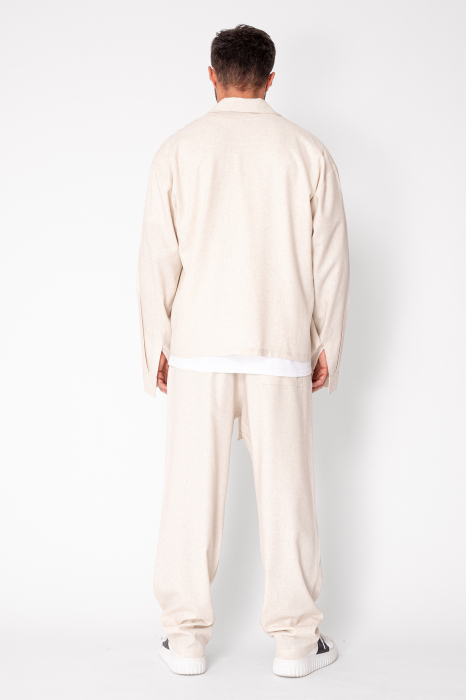 Set Oversized Toscano Zippered Jacket and Long Trousers Beige [4]