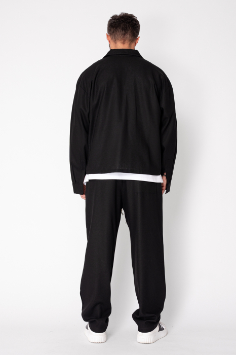 Set Oversized Toscano Zippered Jacket and Long Trousers Black [4]