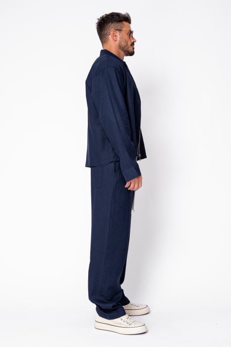 Set Oversized Toscano Zippered Jacket and Long Trousers Navy [3]