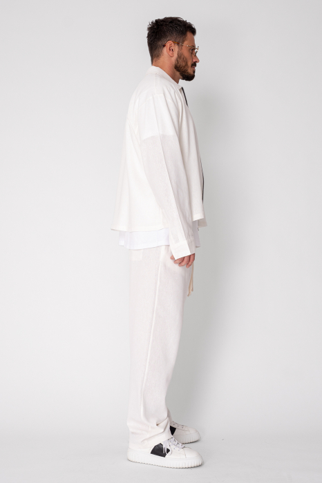 Set Oversized Toscano Zippered Jacket and Long Trousers Off White [3]
