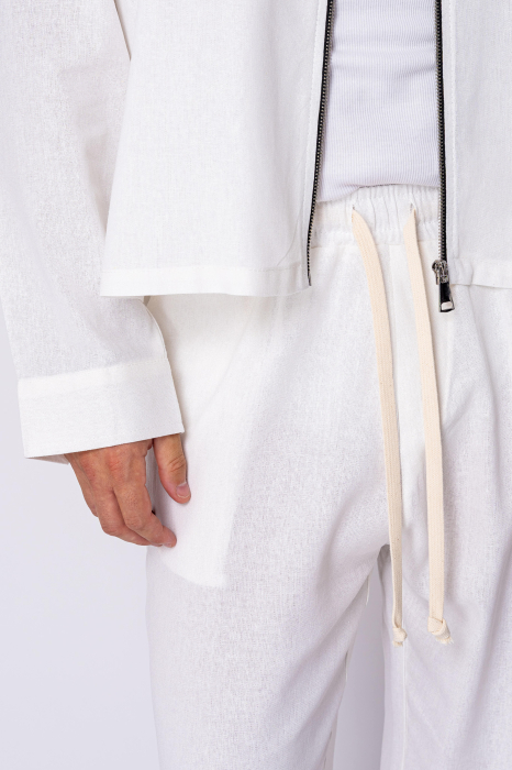 Set Oversized Toscano Zippered Jacket and Long Trousers Off White [5]