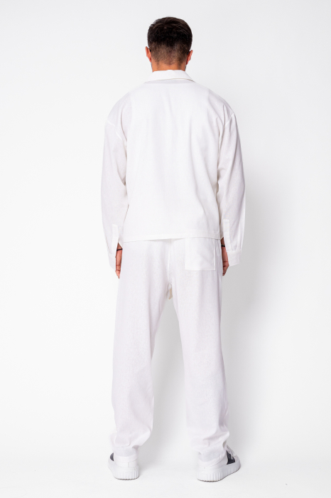 Set Oversized Toscano Zippered Jacket and Long Trousers Off White [4]