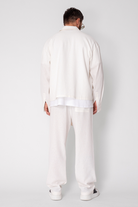 Set Oversized Toscano Zippered Jacket and Long Trousers Off White [4]