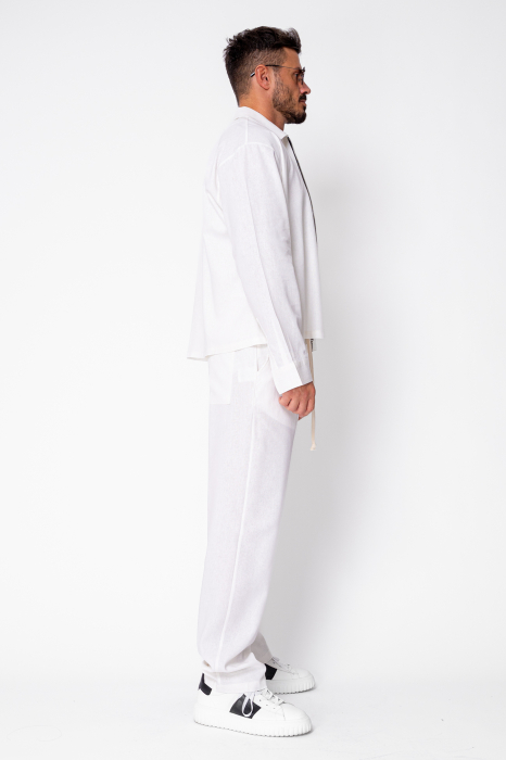 Set Oversized Toscano Zippered Jacket and Long Trousers Off White [3]