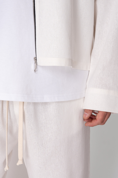 Set Oversized Toscano Zippered Jacket and Long Trousers Off White [5]