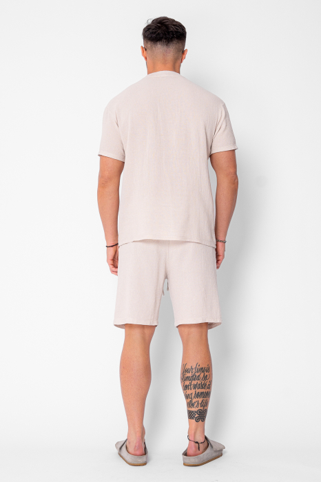 Set Tricotat Tricou si Pantaloni scurti Light Beige [4]