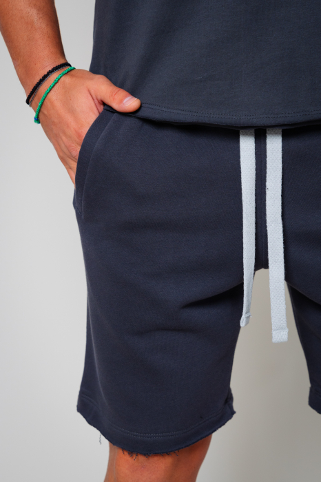 Set Tricou Barbati Asymetric si Pantalon scurt Grey Anthracite [4]