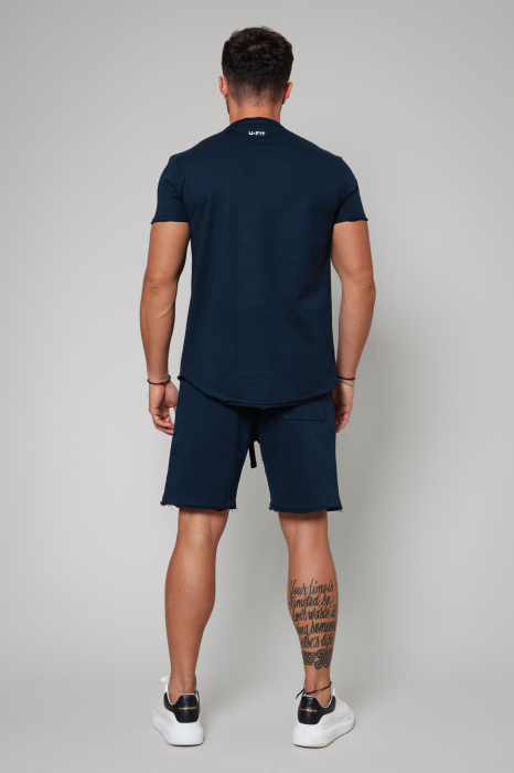 Set Tricou Barbati Asymetric si Pantalon scurt Navy [3]