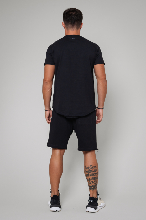 Set T-shirt Man Asymetric with short pants Black [3]