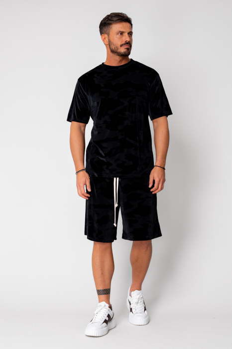 Set Velvet tricou si pantalon scurt Black [2]