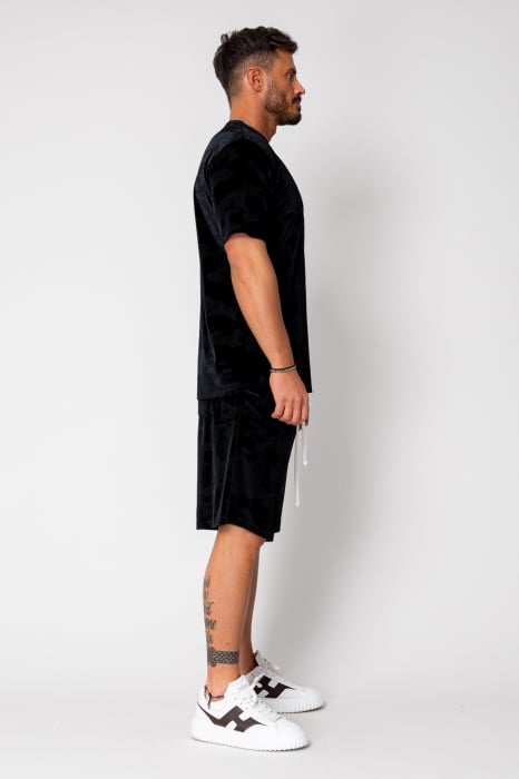Set Velvet tricou si pantalon scurt Black [3]