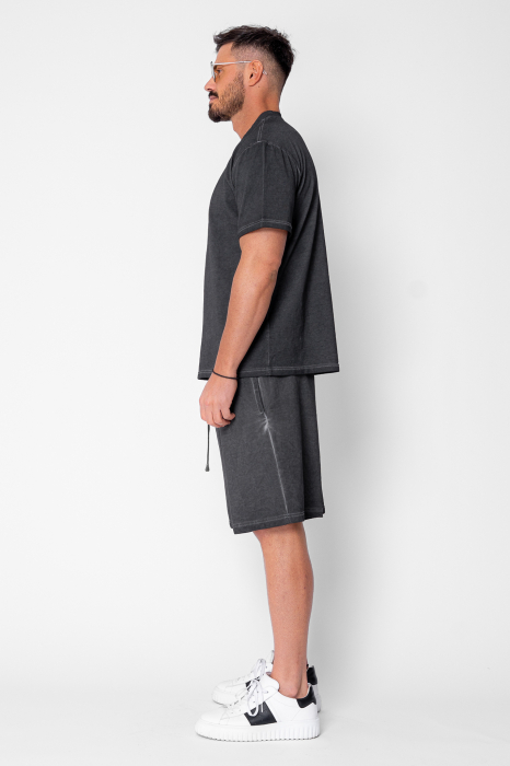 Set Urban pre-wash t-shirt and shorts Black [3]